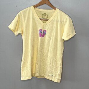 Life is Good Short Sleeve Flip Flop T-shirt- Women's‎ Semi-Fitted S